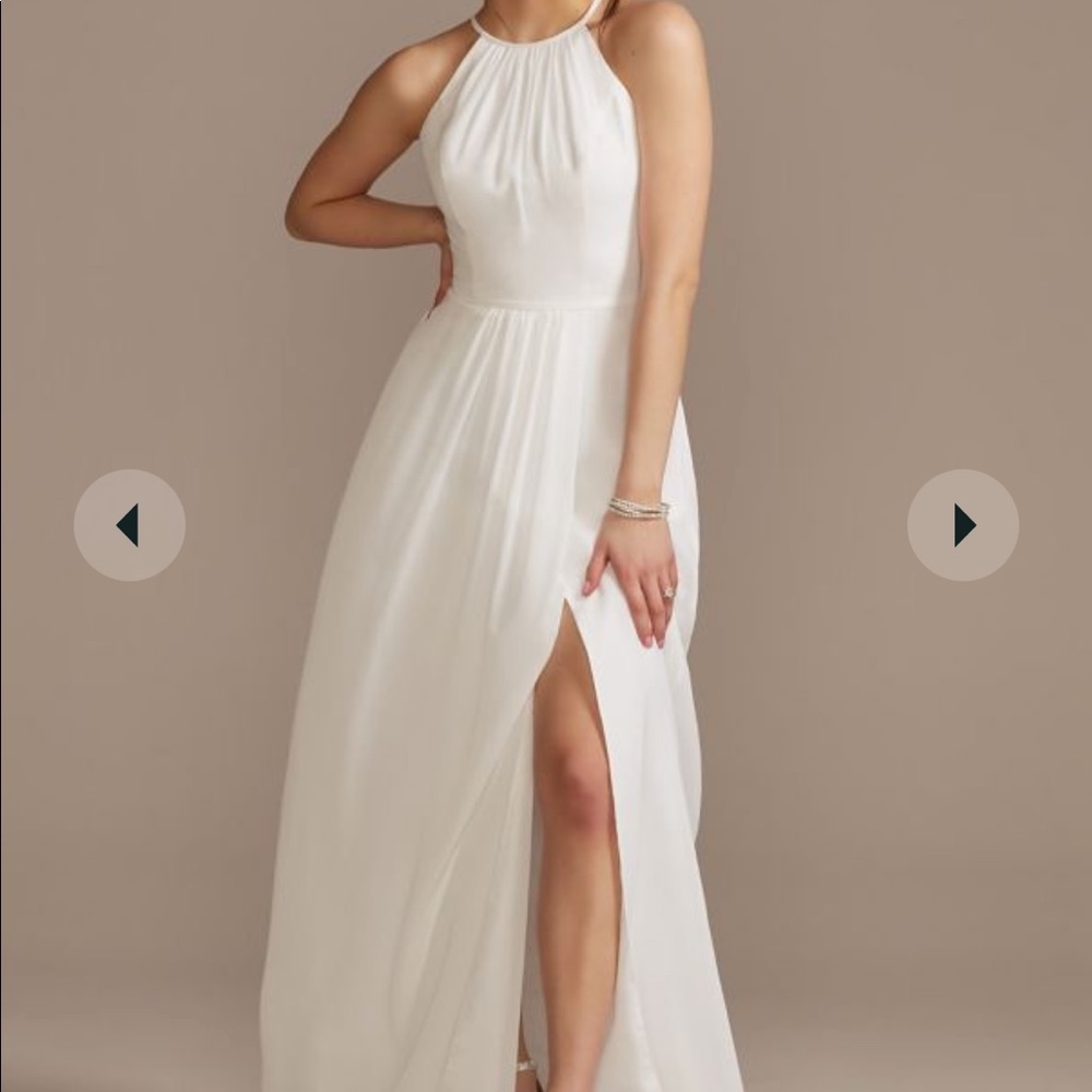 NWT David’s bridal maxi halter neck wedding dress